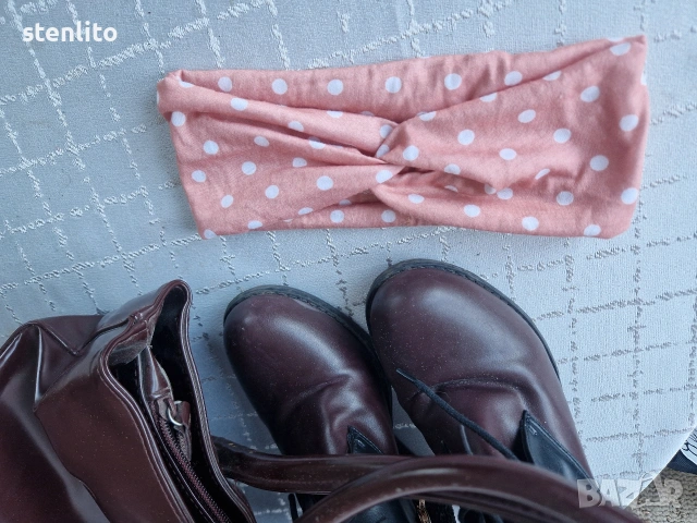 Дамски боти на платформи 38 + подарък чанта и диадема 