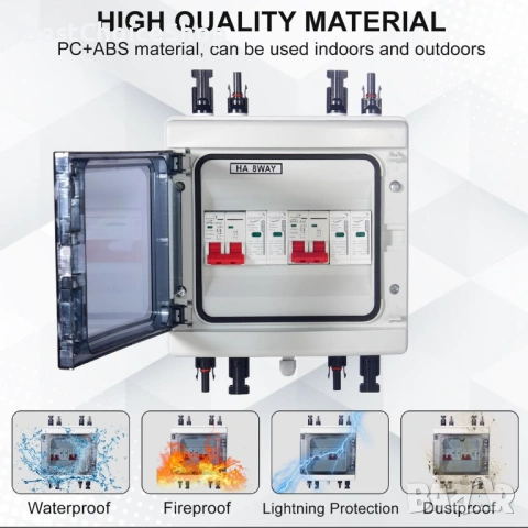 Фотоволтаична защита от пренапрежение, DC 40A/1000V, мълниезащитен предпазител (2 вх. 2 изхода), снимка 10 - Друга електроника - 54019718