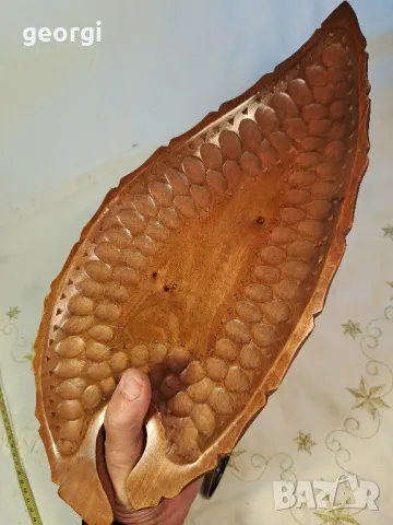 дървено плато поднос дърворезба 25/3, снимка 3 - Аксесоари за кухня - 50085479