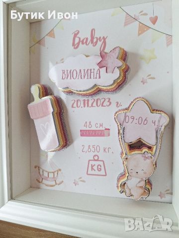 Рамка визитка за новородено, снимка 1 - Други - 45820205