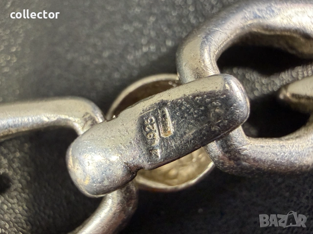 Дизайнерска сребърна гривна. №8106, снимка 4 - Гривни - 54200587