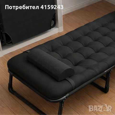 Сгъваемо къмпинг легло и градински шезлонг 2в1, с мек матрак и възглавница, Регулируем, снимка 2 - Градински мебели, декорация  - 53936669