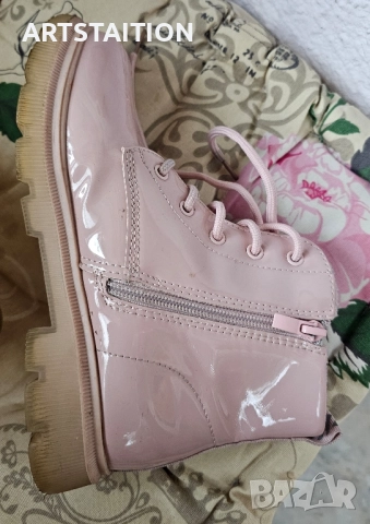 Дамски/детски лачени розови боти номер 34, маратонки Elis, снимка 3 - Маратонки - 51560355