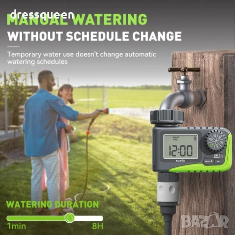 4489 Еднозонов Таймер за Капково Напояване RainPoint – Гъвкави Графици за Здрави Растения, снимка 5 - Напояване - 53876667
