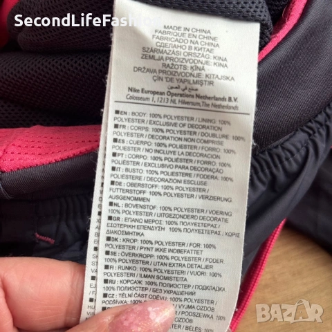 Дамски спортен панталон Nike 3/4 сиво розов размер S, снимка 5 - Къси панталони и бермуди - 53911229