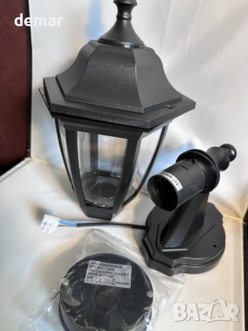 FUDESY Външна модерна стенна лампа, IP44, Max 60W E27, черна, снимка 9 - Лампи за стена - 50591821