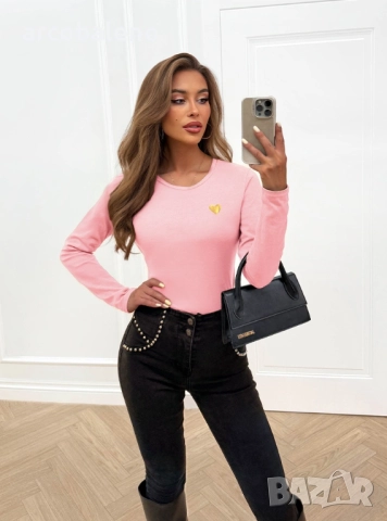 Дамска тениска с дълги ръкави и декоративен принт Burnice, 5цвята , снимка 15 - Тениски - 51792409