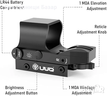 Нов Рефлексен прицел с мулти покритие, алуминиев корпус и бърз монтаж, снимка 2 - Оборудване и аксесоари за оръжия - 52544578