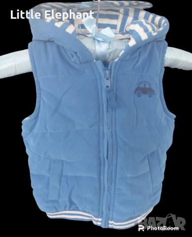 Елече с качулка и ушички за момченце на 12-18 месеца,"Mummy's little man",Англия/ново