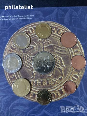 Белгия 2002 - Комплектен банков евро сет от 1 цент до 2 евро + възпоменателен медал, снимка 3 - Нумизматика и бонистика - 45583828