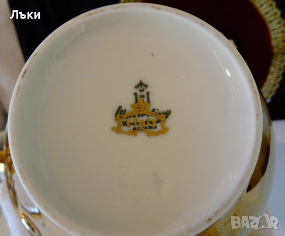 Кана баварски порцелан,злато,картина,1.5 л. , снимка 7 - Антикварни и старинни предмети - 52267846