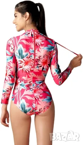 MF Sea Willy Fizzy дамски цял бански костюм, дълъг ръкав, цип отзад, UV50+ UPF, снимка 3 - Бански костюми - 50336400