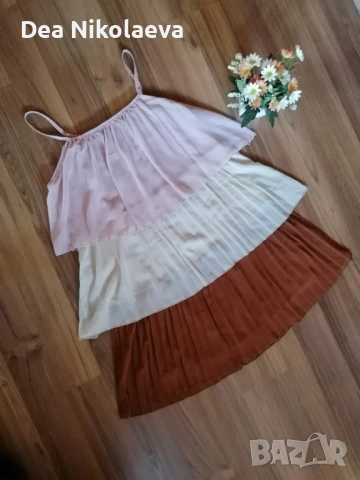 Рокля солей/плисе 