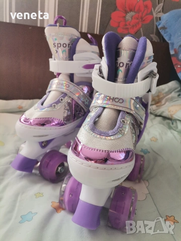 Ролкови кънки за момиче. Светещи, снимка 8 - Детски обувки - 53244078