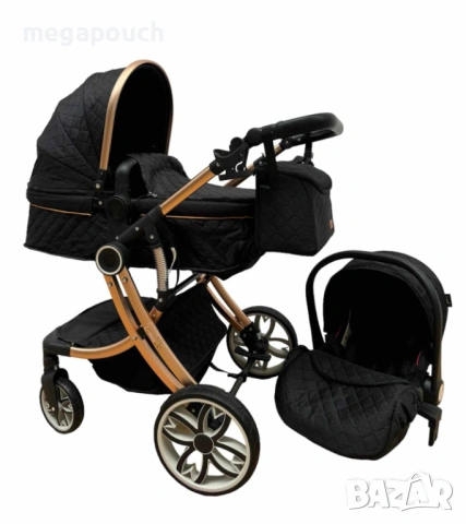 Бебешка количка L-Sun Egg 3в1 с столче за кола, снимка 4 - Детски колички - 54257996