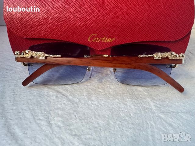 Cartier висок клас слънчеви очила Мъжки Дамски слънчеви с дървени дръжки, снимка 15 - Слънчеви и диоптрични очила - 45607482