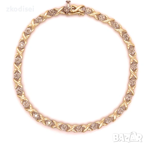 Златна дамска гривна с 23бр. мойзанит 5,13гр. 19,5см. 10кр. проба:417 модел:38230-3