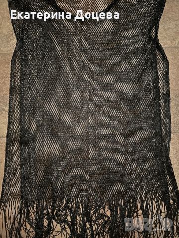 Плажна рокля в черно с ресни, снимка 2 - Рокли - 45745019