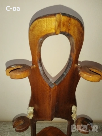 Дървена поставка за чаши и бутилка , снимка 5 - Аксесоари за кухня - 54063730