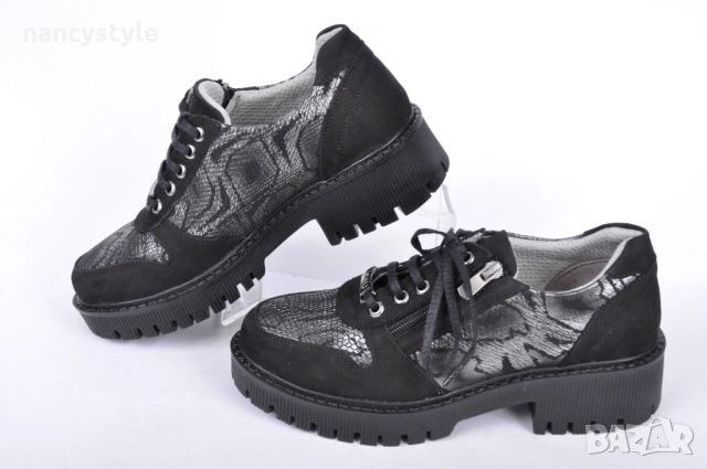 СЕЗОН'26! Черни дамски обувки - кожа и велур