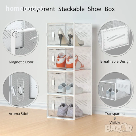 Модулен органайзер за обувки от PVC - 24 части - HOMIDEC FY-DE-XH05240201, снимка 4 - Шкафове - 53085471