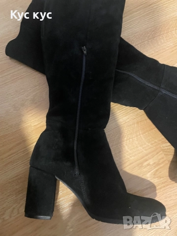 Топли ботуши от естествен велур