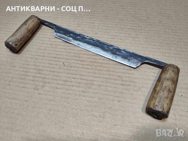 Стар Кован Рукан, Дърводелски Нож За Белене На Дърво. / НОМЕР 1778., снимка 6 - Антикварни и старинни предмети - 54001965