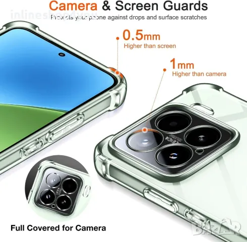 Прозрачен Силиконов Удароустойчив Кейс за Xiaomi 15, снимка 5 - Калъфи, кейсове - 49978366