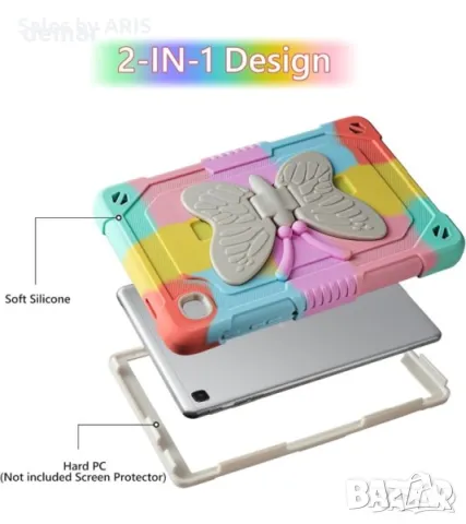 Удароустойчив защитен калъф за Samsung Galaxy TabA7 lite със стойка, снимка 2 - Таблети - 50033556