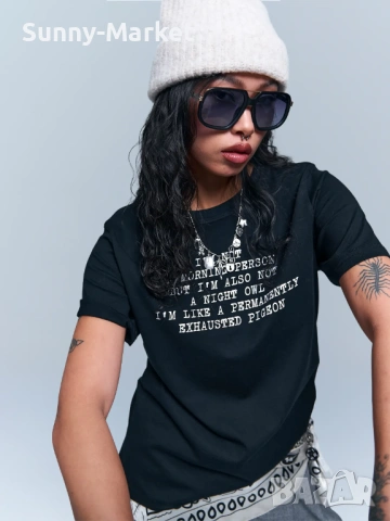 Дамска стилна тениска с принт, снимка 3 - Тениски - 53507475