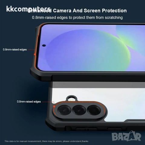 XUNDD Прозрачен Калъф за Samsung Galaxy A37 5G - TPU+Акрил, Airbag, 0.8mm защита, Черен, снимка 2 - Калъфи, кейсове - 54053461