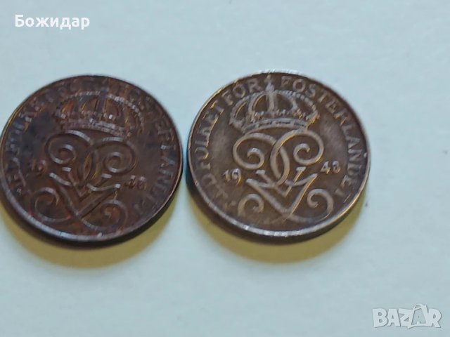 1ЙОРЕ.1948г.Кралство Швеция., снимка 2 - Нумизматика и бонистика - 51112293