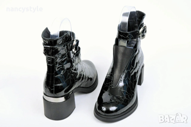 НОВО! Лачени елегантни дамски боти на ток, снимка 3 - Дамски боти - 51997528