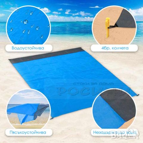 Иновативна постелка за плаж и пикник Водоустойчива, Голяма 210 х 200 см., снимка 2 - Къмпинг мебели - 44606107