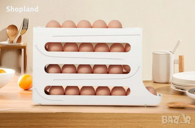 Автоматично плъзгаща се кутия за съхранение на яйца – 30 бр. капацитет, снимка 3 - Други - 51240303
