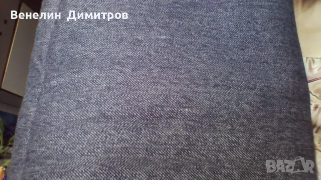 Фин плат Габардин  , сив меланж ,райе , синьо ,каре , снимка 9 - Платове и дамаски - 37970289