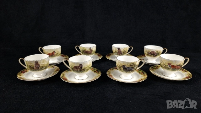 На части! Ловен сервиз с дивеч за кафе и храна за 8 човека - Kaiser, снимка 10 - Сервизи - 52398140