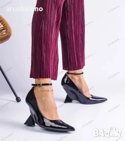 Дамски лачени обувки с платформа Florianda, 2цвята , снимка 10 - Дамски елегантни обувки - 49637446
