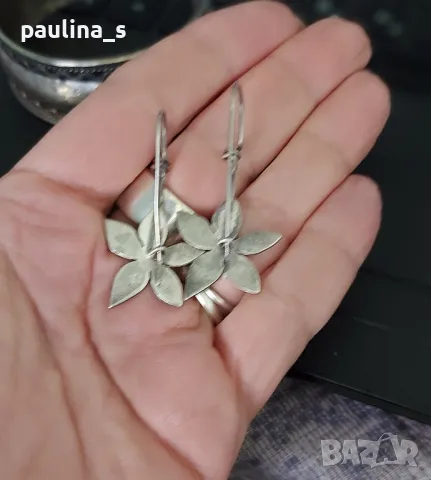 Vintage / Два броя обеци / Много рядка находка / Висящи сребърни обеци , снимка 16 - Обеци - 40827827