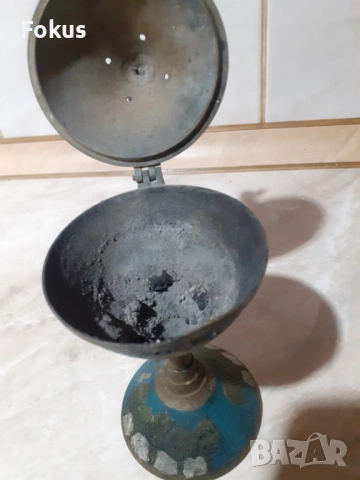 Старо бронзово кандило тамянник с емайл, снимка 6 - Антикварни и старинни предмети - 53390218