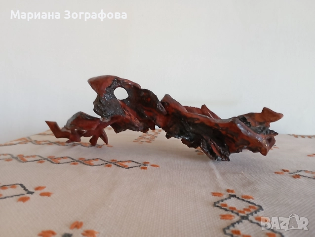 Скулптура, абстрактна пластика от дърво в 3 проекции, - "Танцуващата гора" 1987 г, уникат, снимка 9 - Колекции - 47714692