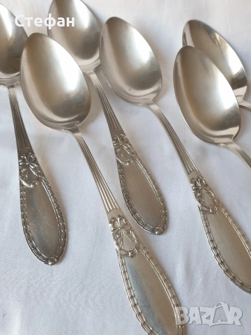 Комплект посребрени лъжици, снимка 2 - Антикварни и старинни предмети - 54268762