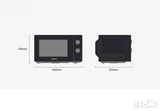 Микровълнова фурна Samsung MS20A3010, 20 литра, Механично управление, Таймер, 5 степени на мощност, снимка 10 - Микровълнови - 46581936