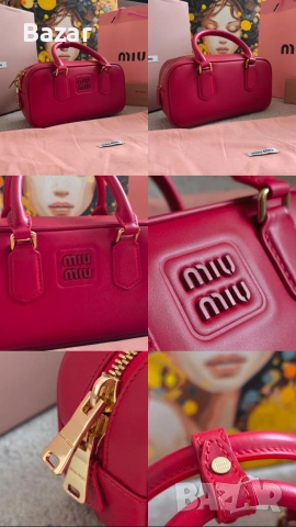 Miu Miu Дамска Чанта Оригинална Кожена Изработка Верифицирана с Чип, снимка 11 - Чанти - 53600560