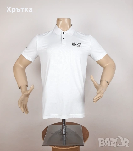 Emporio Armani EA7 Ventus7 - Оригинална мъжка тениска с яка р-р S, снимка 4 - Тениски - 53928477