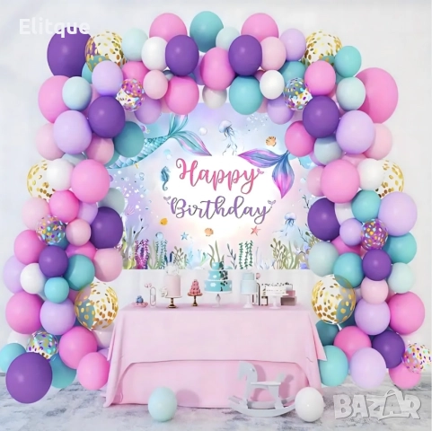 Комплект балони – 97 елемента за приказна декорация, снимка 5 - Декорация за дома - 52853434
