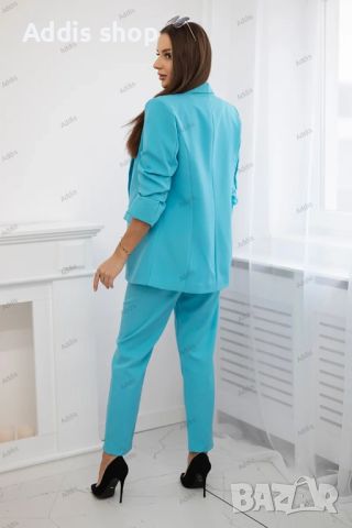 Елегантен дамски комплект сако и панталон, 4цвята , снимка 13 - Костюми - 45795956