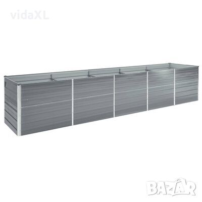 vidaXL Градинска висока леха поцинкована стомана 400x80x45 см сива（SKU:47056, снимка 1 - Други - 46057986