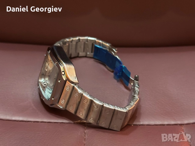 Нов Часовник Cartier Santos XL в сребрист цвят , снимка 5 - Мъжки - 53925719