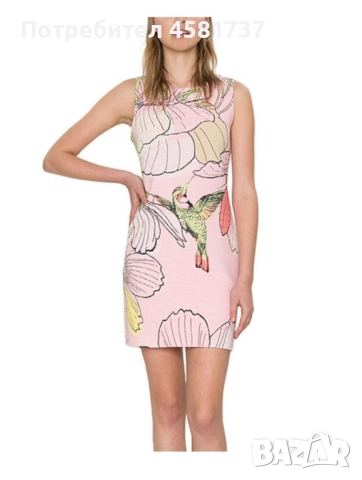 Рокля с тропически десен с колибри Desigual, размер М, снимка 12 - Рокли - 51976736